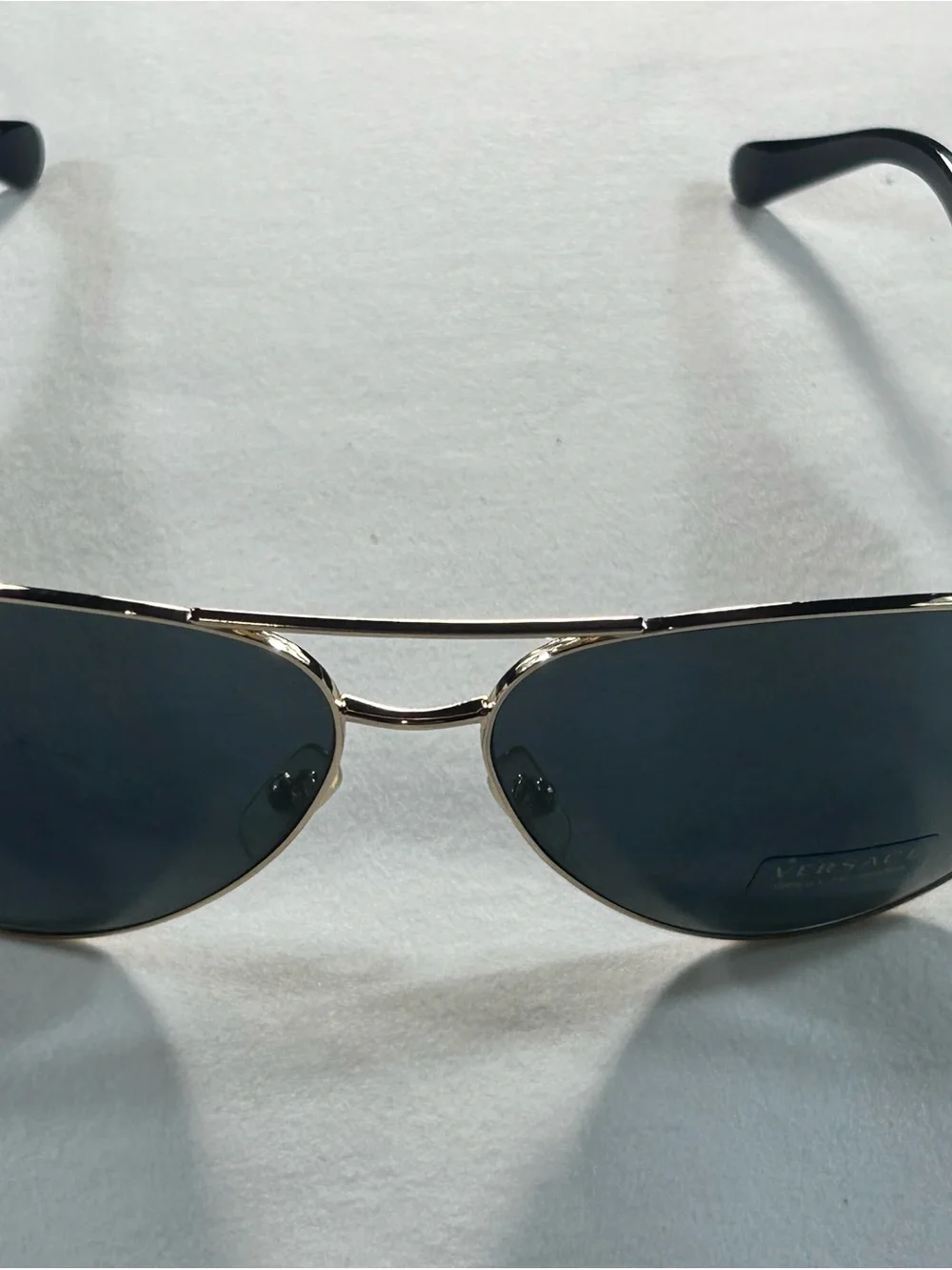 VERSACE Sunglasses VE 2150-Q 1002/87 Gold & Black Aviator Frames w/Grey Lens